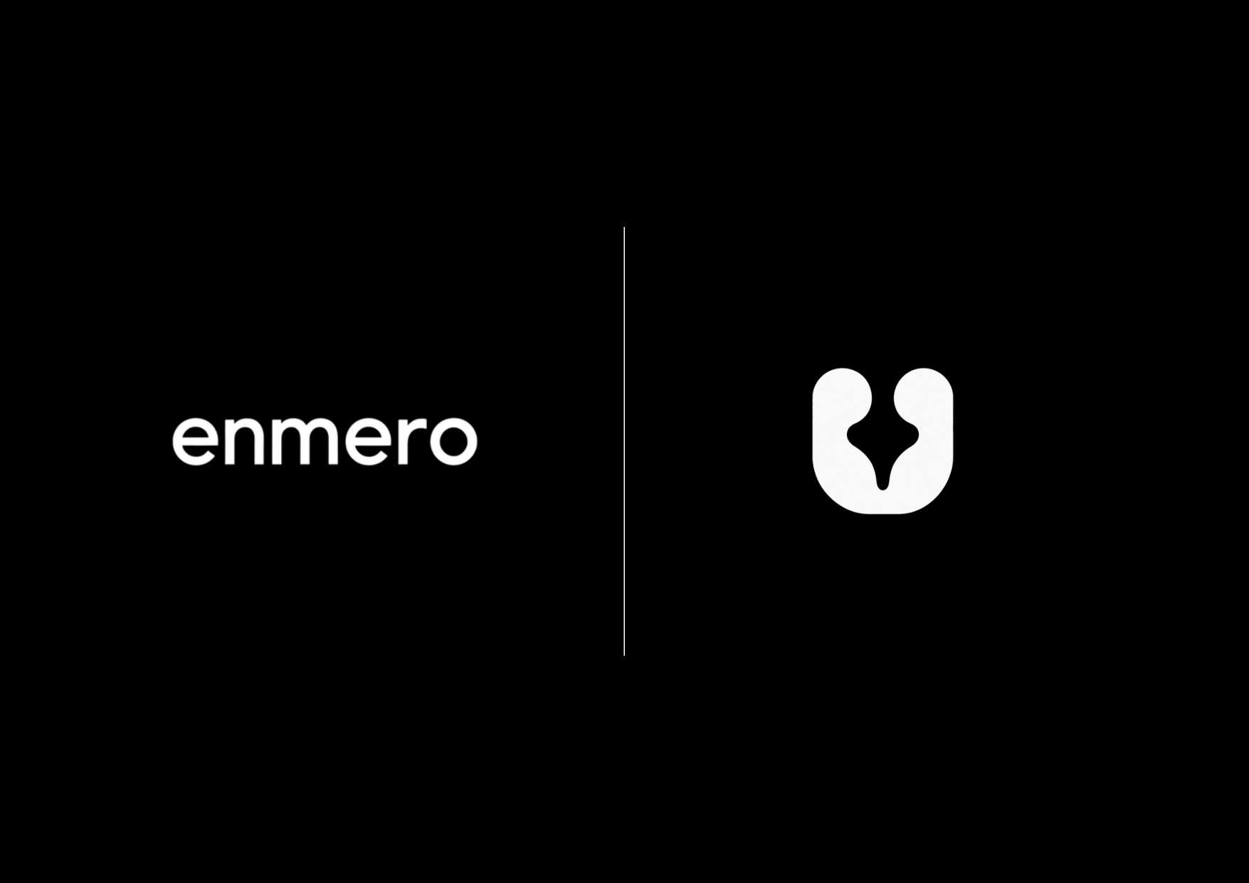 Enmero Wordmark & Dual-Pillar Emblem Lockup